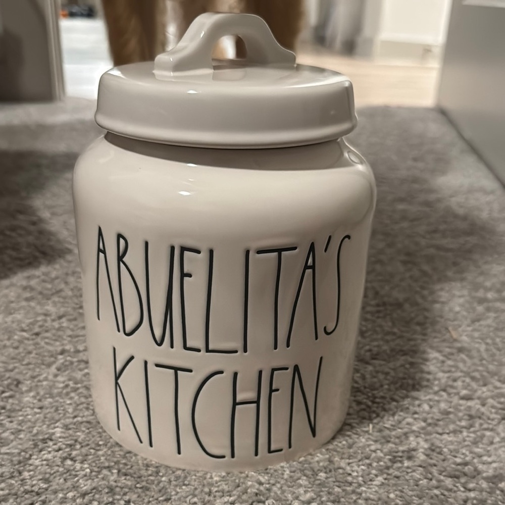 Rae Dunn - Ceramic ‘Abuelita’s Kitchen’ Storage Jar - Cream